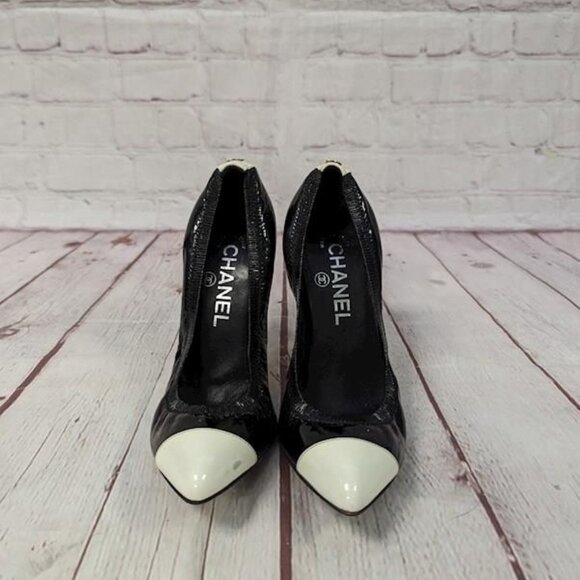 Chanel Scrunch Two Tone Pump sz 36 - Picture 3 of 10